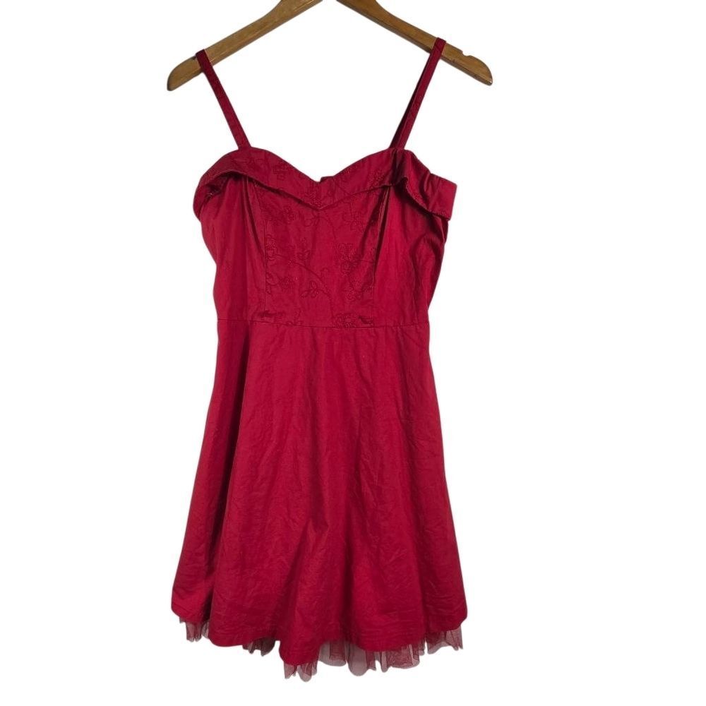 Royal Bones Red Midi Dress Women’s Gothic Punk Fit & Flare Size M